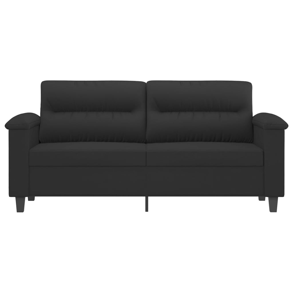 2-personers sofa 140 cm mikrofiberstof sort