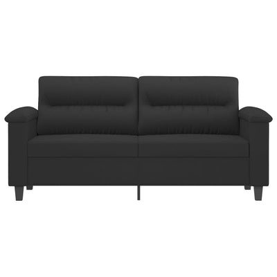 2-personers sofa 140 cm mikrofiberstof sort