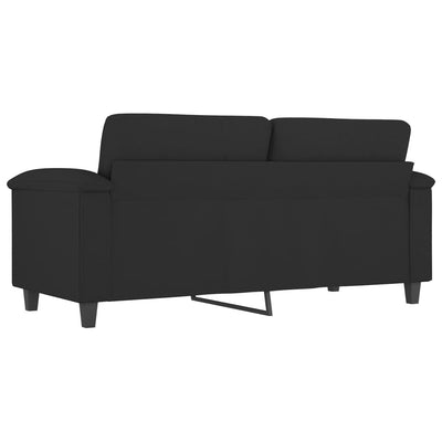 2-personers sofa 140 cm mikrofiberstof sort