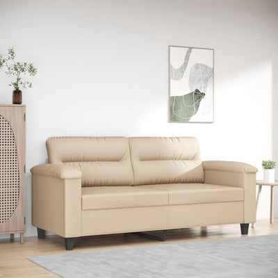 2-personers sofa 140 cm mikrofiberstof cremefarvet