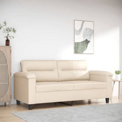 2-personers sofa 140 cm mikrofiberstof beige