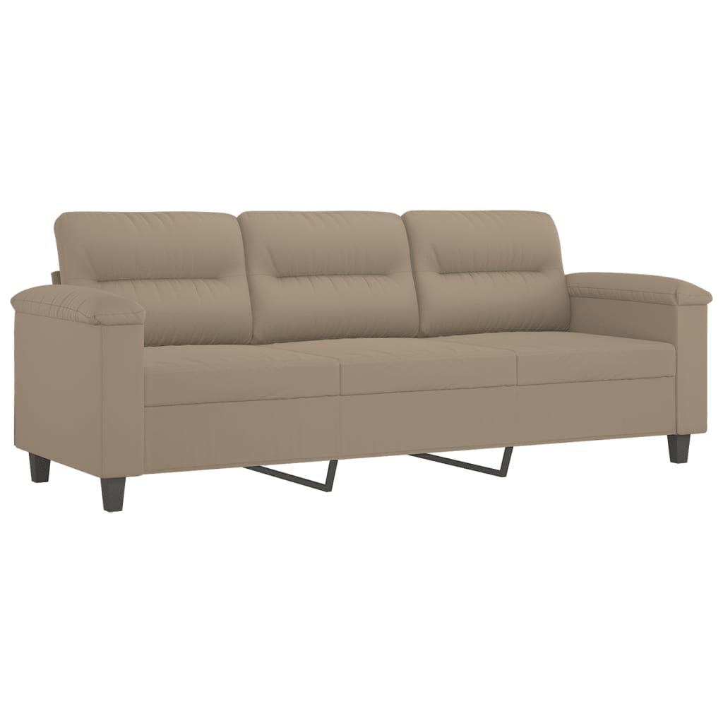 3-personers sofa 180 cm mikrofiberstof gråbrun