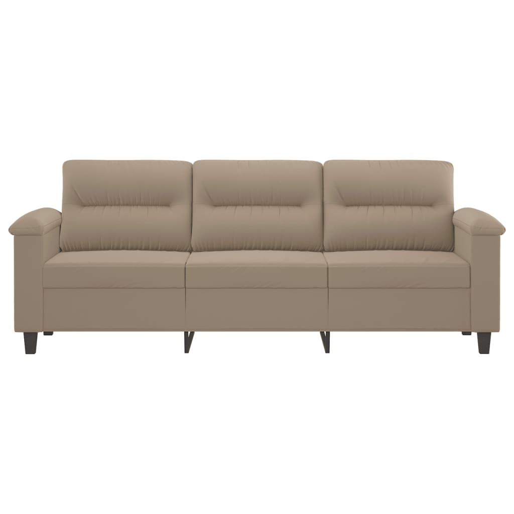 3-personers sofa 180 cm mikrofiberstof gråbrun