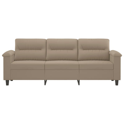 3-personers sofa 180 cm mikrofiberstof gråbrun