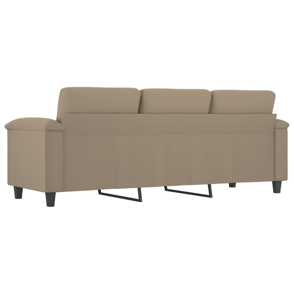 3-personers sofa 180 cm mikrofiberstof gråbrun