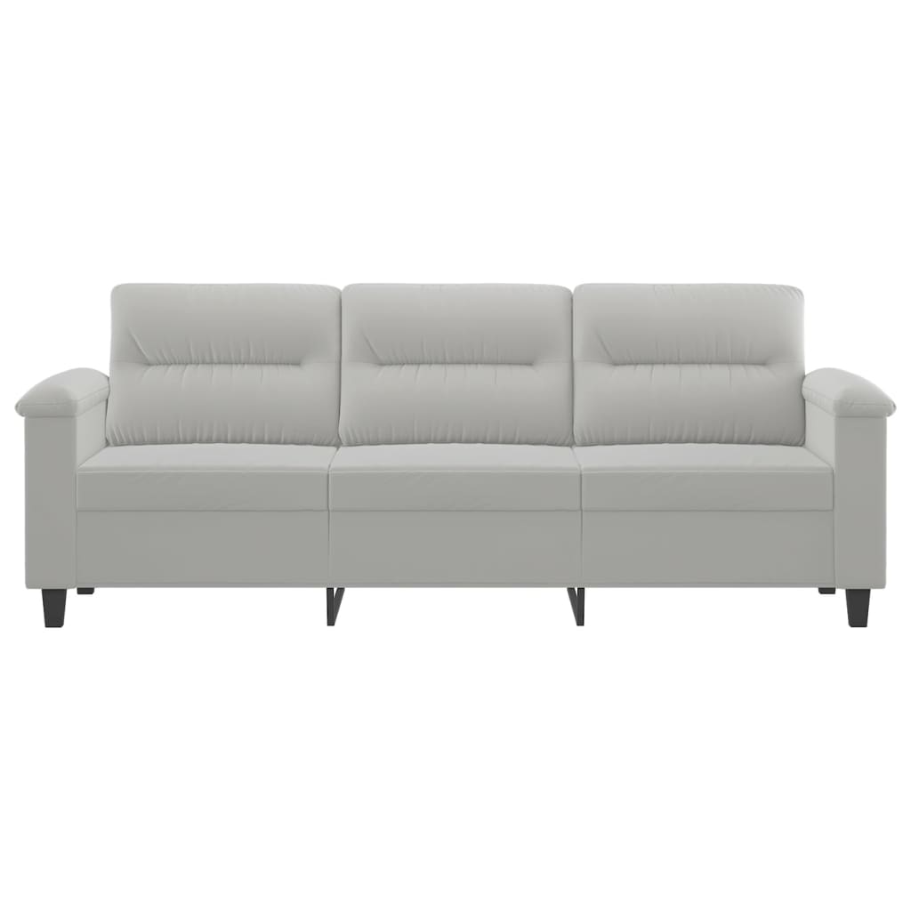 3-personers sofa 180 cm mikrofiberstof lysegrå