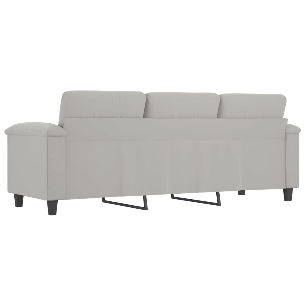 3-personers sofa 180 cm mikrofiberstof lysegrå