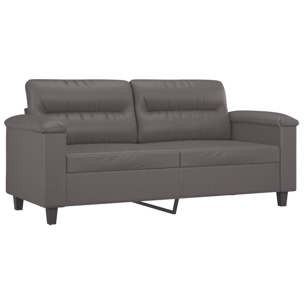 2-personers sofa 140 cm kunstlæder grå