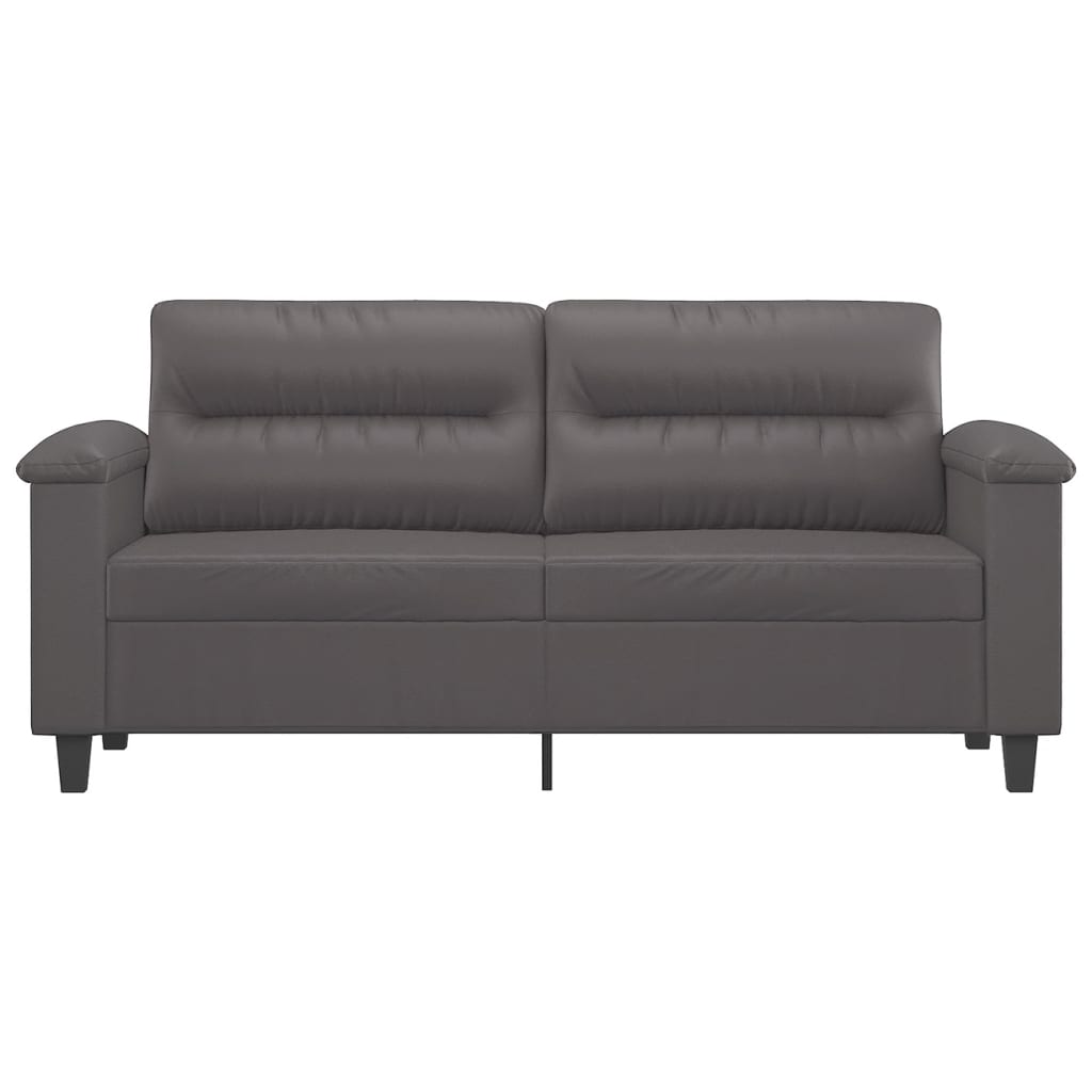 2-personers sofa 140 cm kunstlæder grå