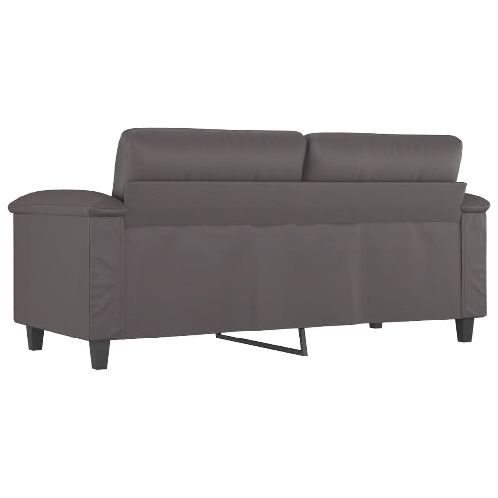 2-personers sofa 140 cm kunstlæder grå