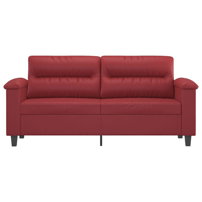 2-personers sofa 140 cm kunstlæder vinrød