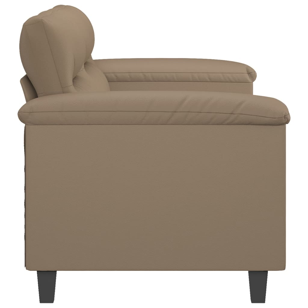 2-personers sofa 140 cm kunstlæder cappuccino