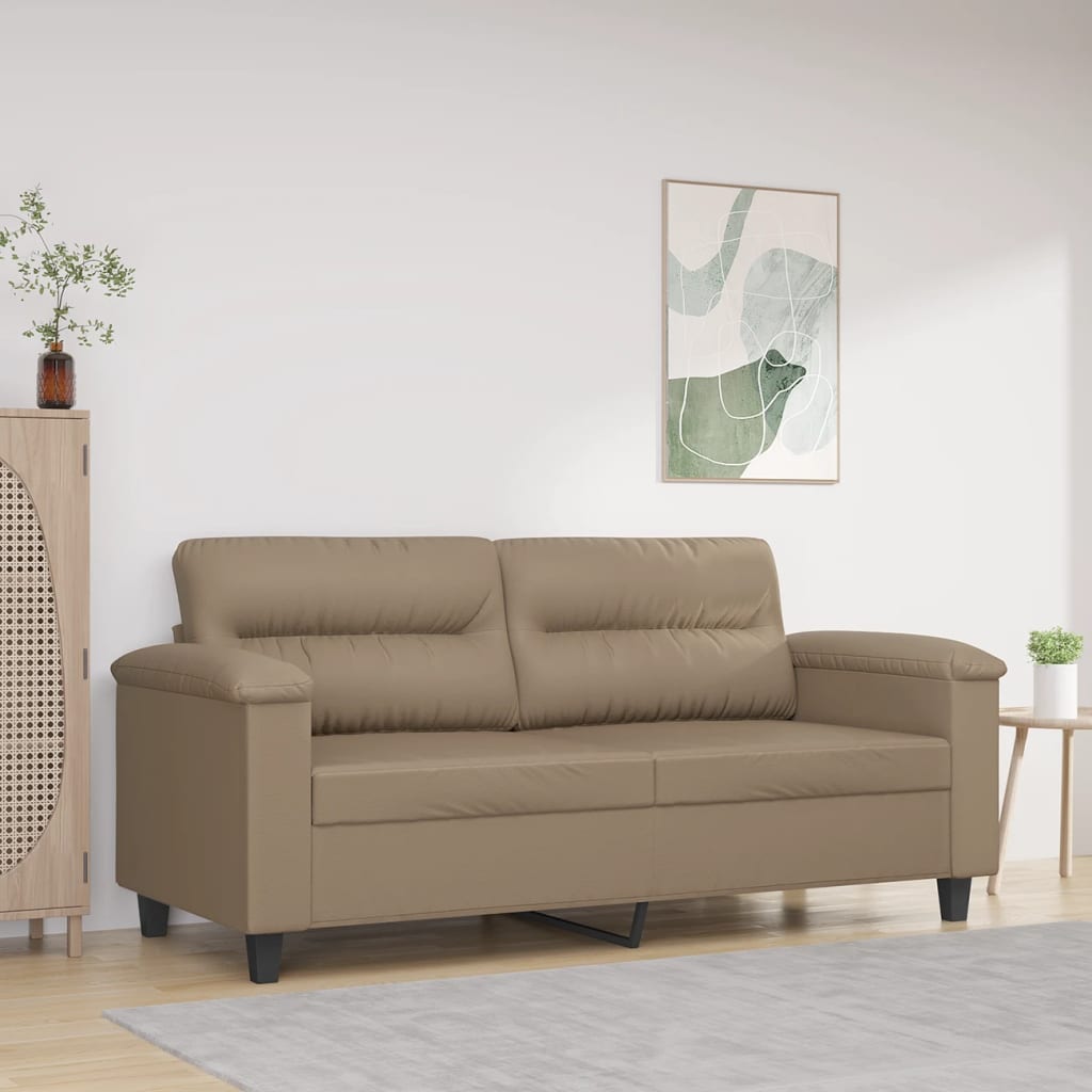 2-personers sofa 140 cm kunstlæder cappuccino