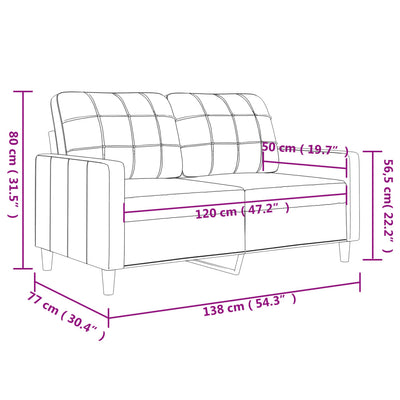 2-personers sofa 120 cm stof cremefarvet