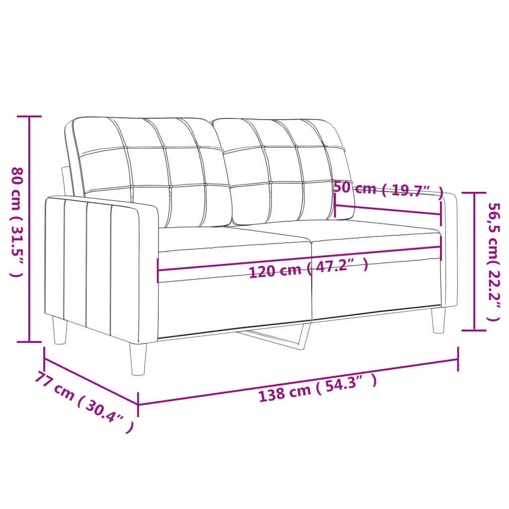 2-personers sofa 120 cm stof gråbrun