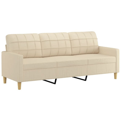 3-personers sofa 180 cm stof cremefarvet