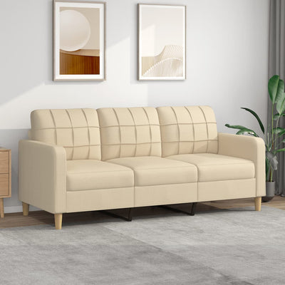 3-personers sofa 180 cm stof cremefarvet