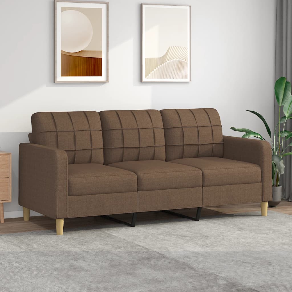 3-personers sofa 180 cm stof brun