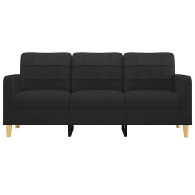 3-personers sofa 180 cm stof sort