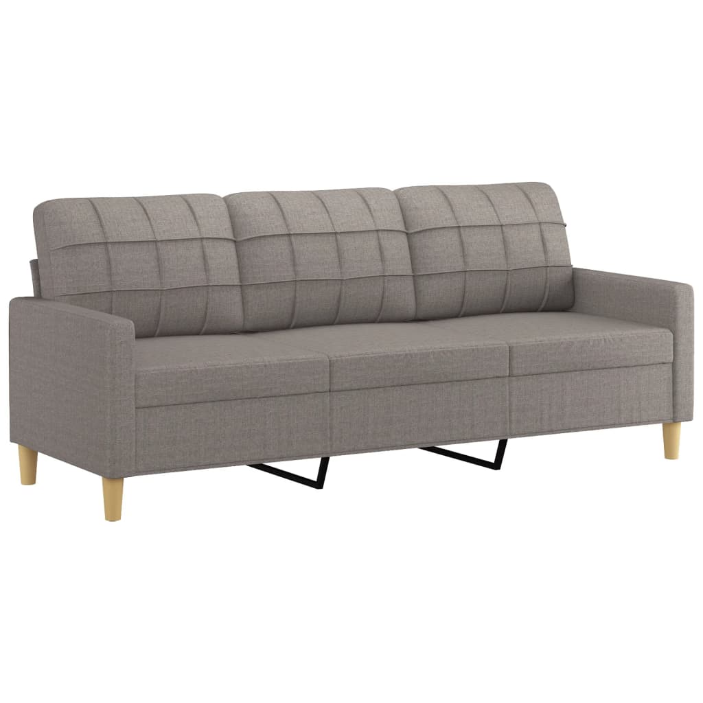 3-personers sofa 180 cm stof gråbrun