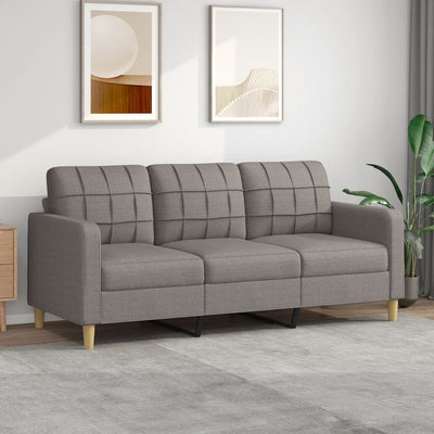 3-personers sofa 180 cm stof gråbrun