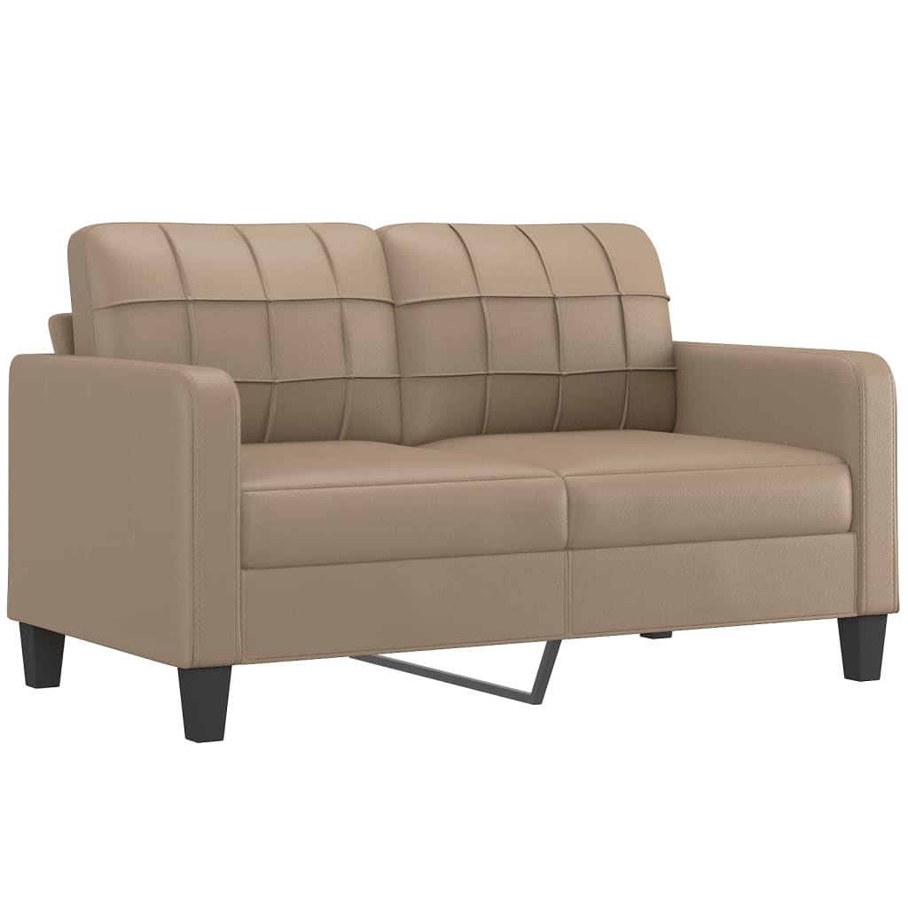 2-personers sofa 140 cm kunstlæder cappuccino