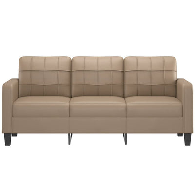 3-personers sofa 180 cm kunstlæder cappuccino