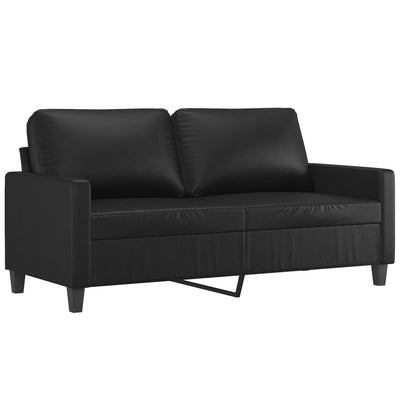 2-personers sofa 140 cm kunstlæder sort