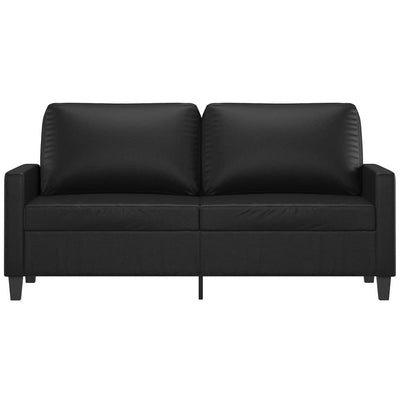 2-personers sofa 140 cm kunstlæder sort