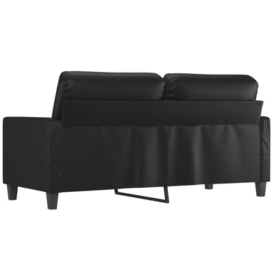 2-personers sofa 140 cm kunstlæder sort