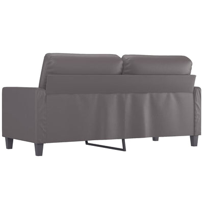 2-personers sofa 140 cm kunstlæder grå