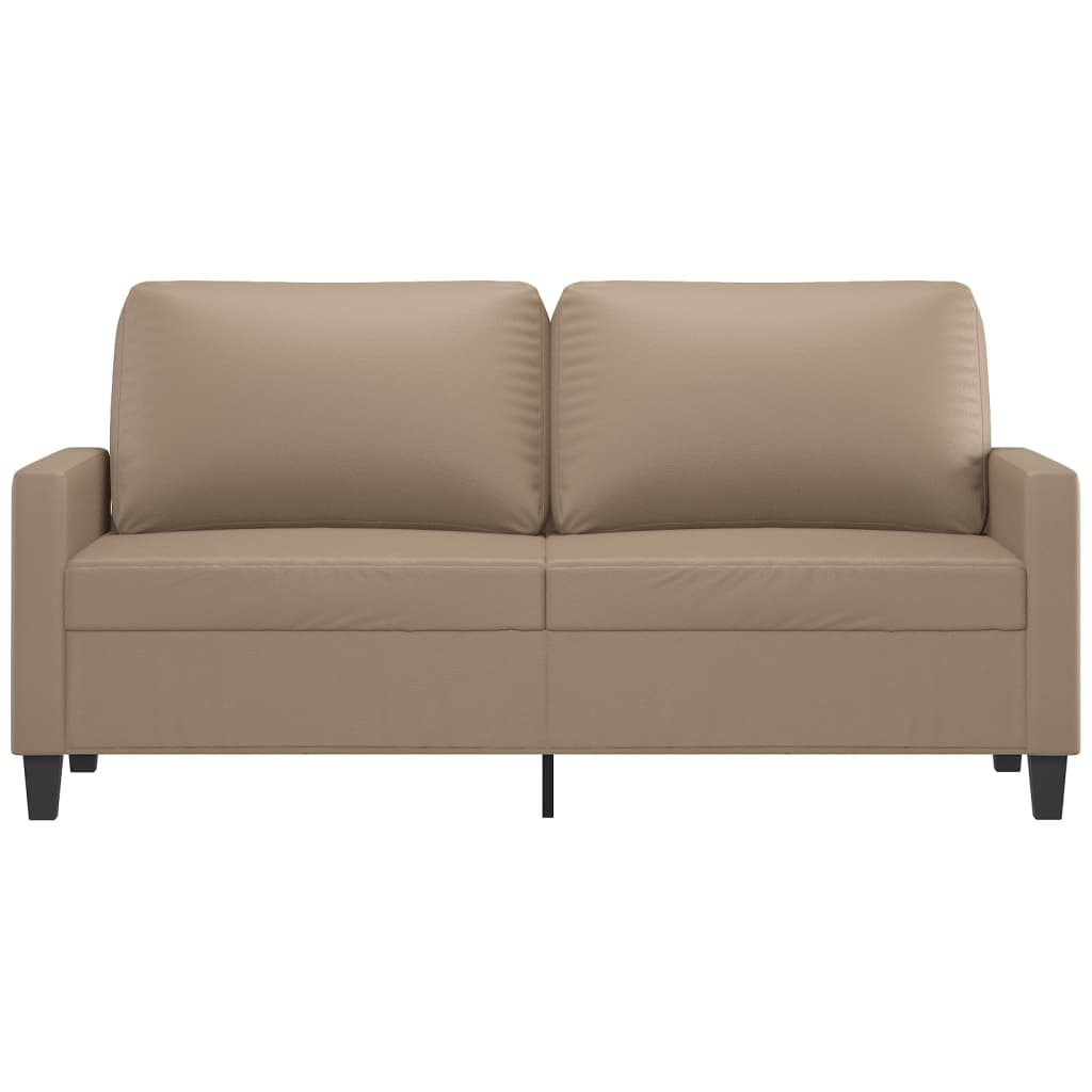 2-personers sofa 140 cm kunstlæder cappuccino