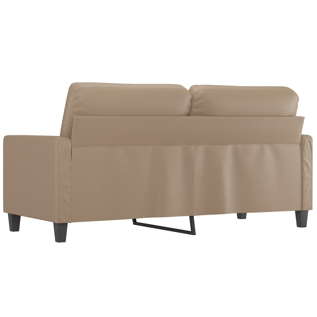 2-personers sofa 140 cm kunstlæder cappuccino