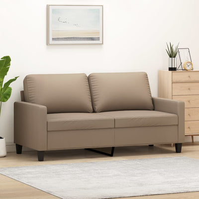 2-personers sofa 140 cm kunstlæder cappuccino