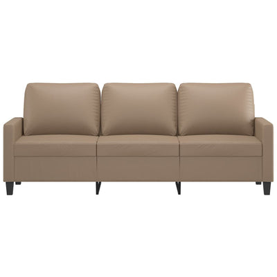 3-personers sofa 180 cm kunstlæder cappuccino