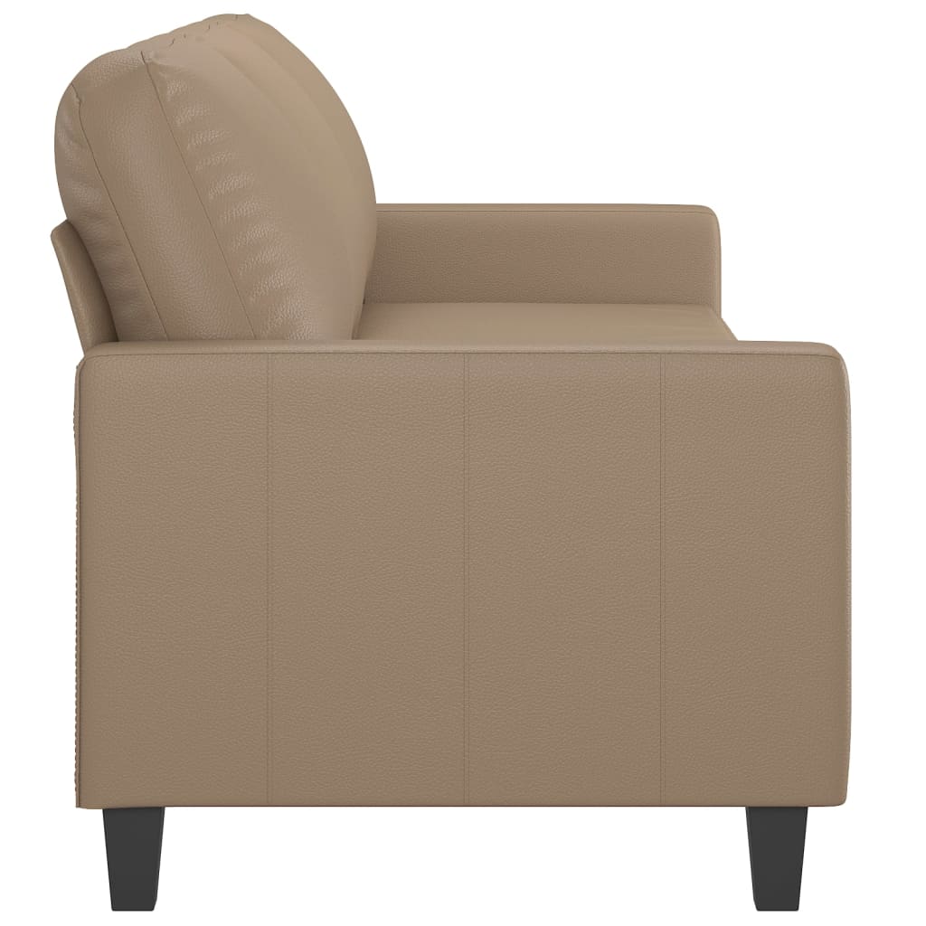 3-personers sofa 180 cm kunstlæder cappuccino