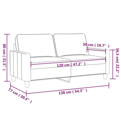 2-personers sofa 120 cm stof sort