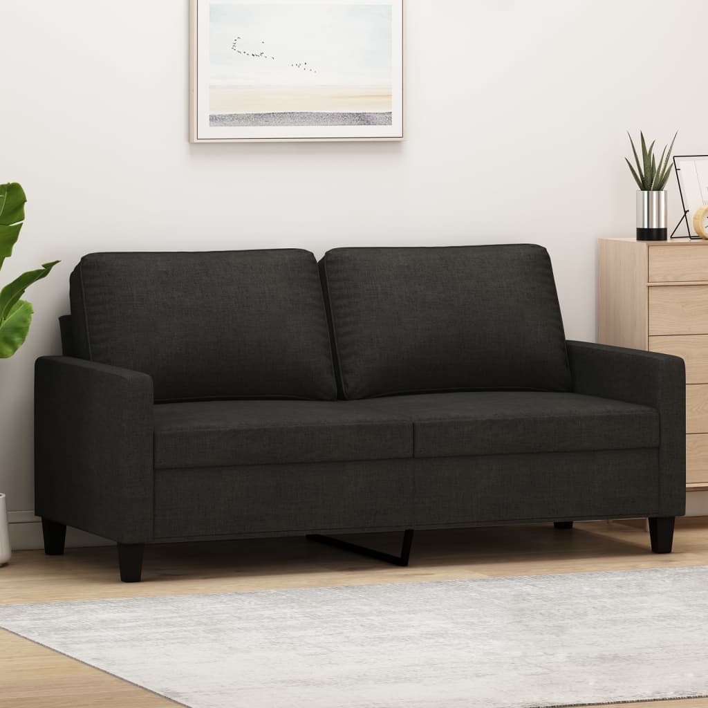 2-personers sofa 140 cm stof sort