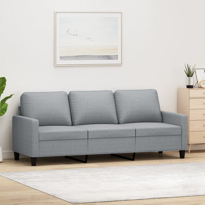 3-personers sofa 180 cm stof lysegrå