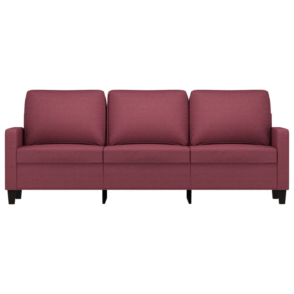 3-personers sofa 180 cm stof vinrød