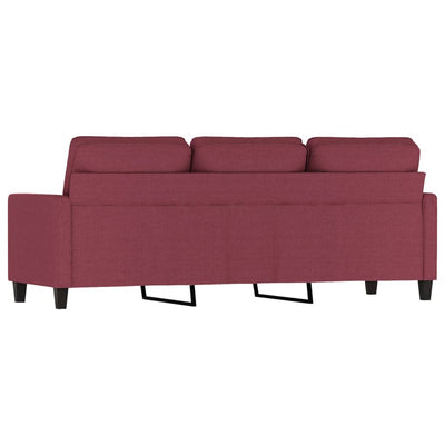 3-personers sofa 180 cm stof vinrød