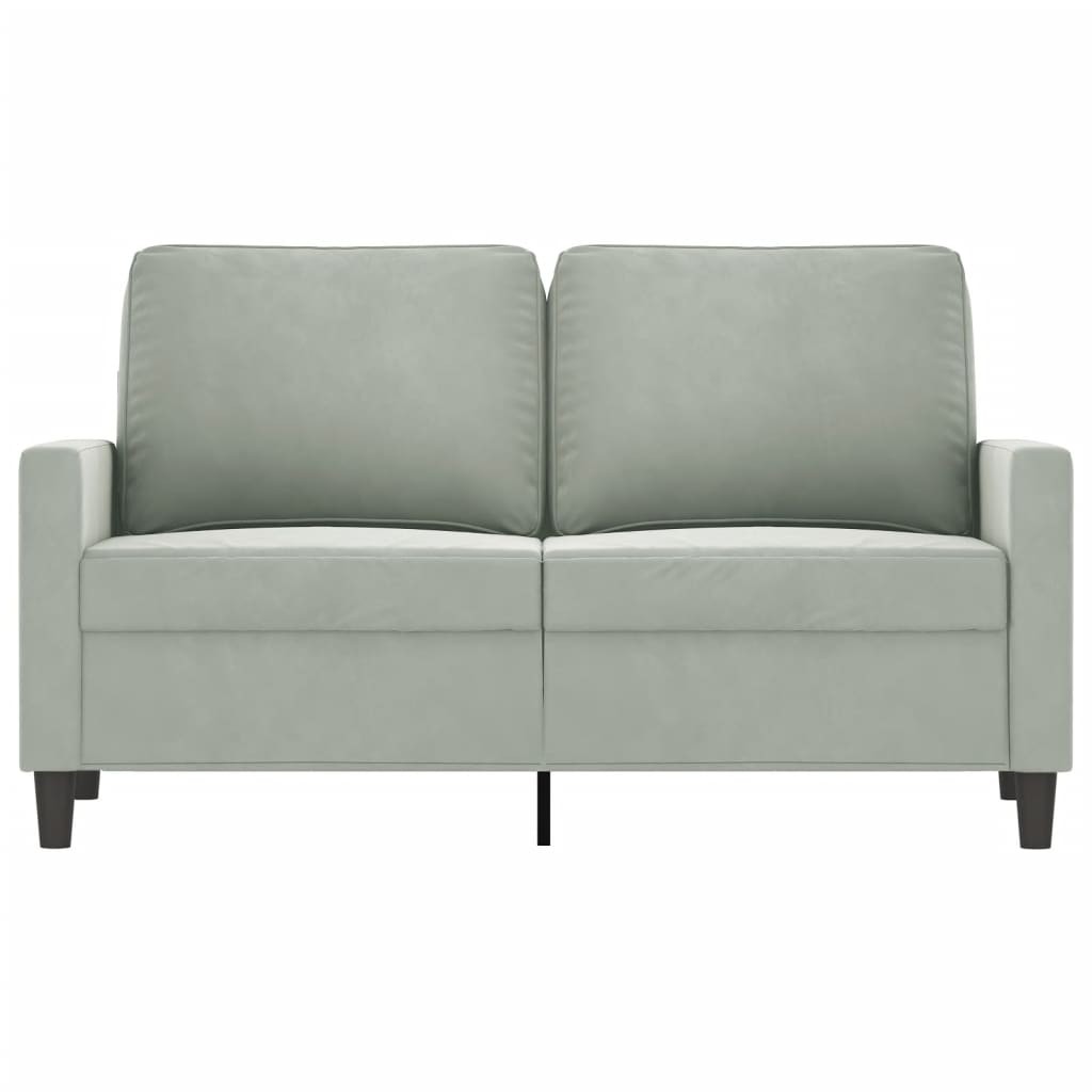 2-personers sofa 120 cm velour lysegrå