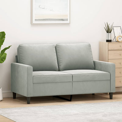 2-personers sofa 120 cm velour lysegrå