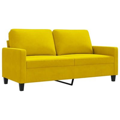 2-personers sofa 140 cm fløjl gul