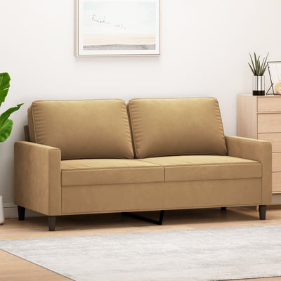 2-personers sofa 140 cm fløjl brun