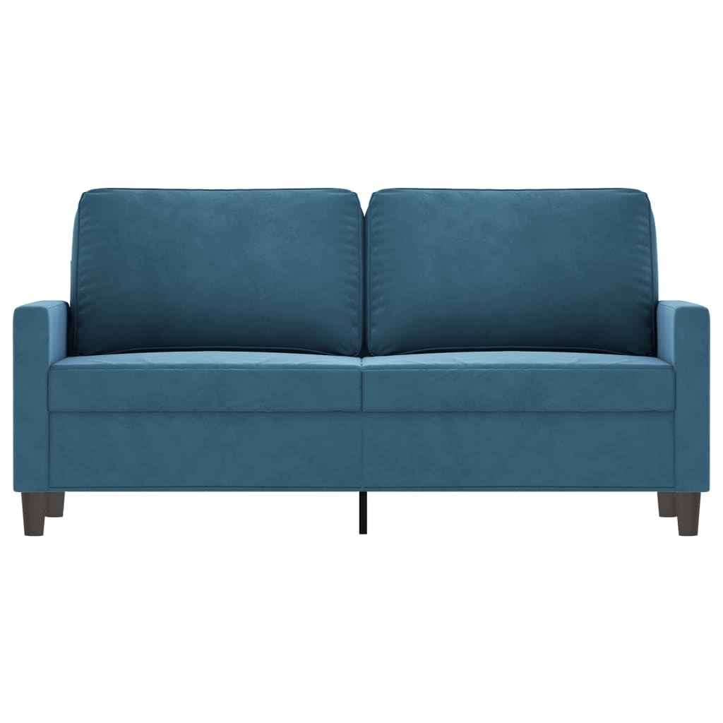 2-personers sofa 140 cm fløjl blå