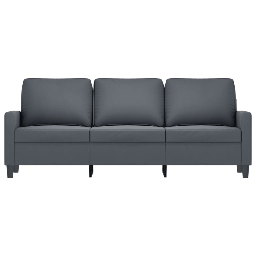 3-personers sofa 180 cm fløjl mørkegrå