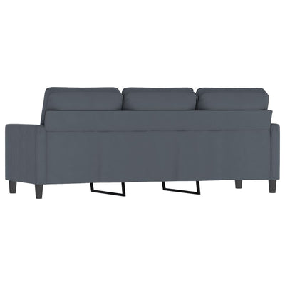 3-personers sofa 180 cm fløjl mørkegrå