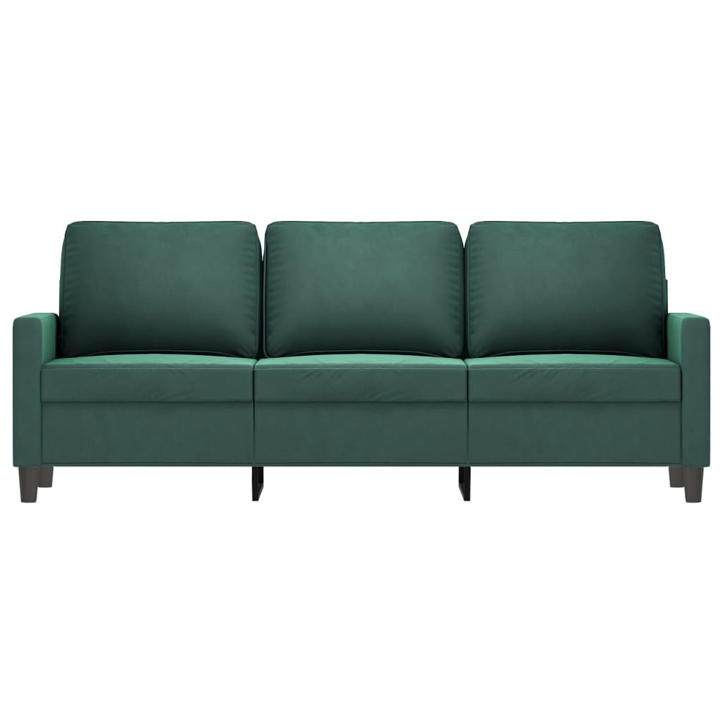 3-personers sofa 180 cm fløjl mørkegrøn