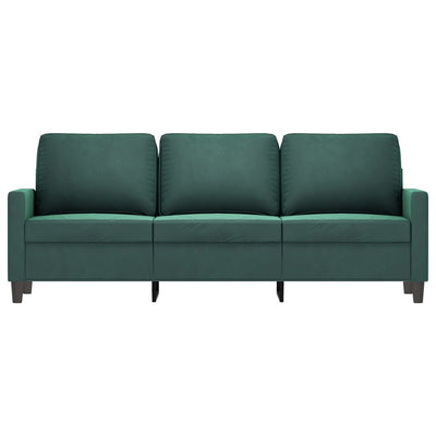 3-personers sofa 180 cm fløjl mørkegrøn